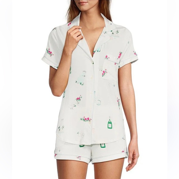 kate spade Other - Kate Spade Celebration Print 2-pc Pajama Set w Pockets Modal Lg w MEASUREMENTS